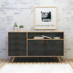 بوفيه | أسود وخشبي | ١٥٠ × ٤٠ × ٩٠ | BT39