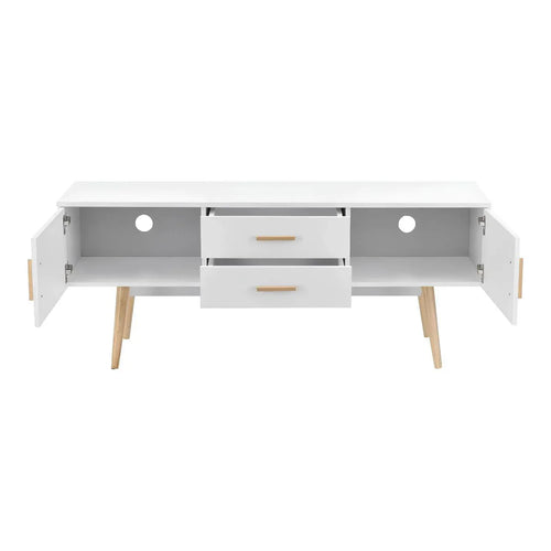 بوفيه | أبيض وخشبي | ١٦٠ × ٤٠ × ٧٠ | BT5