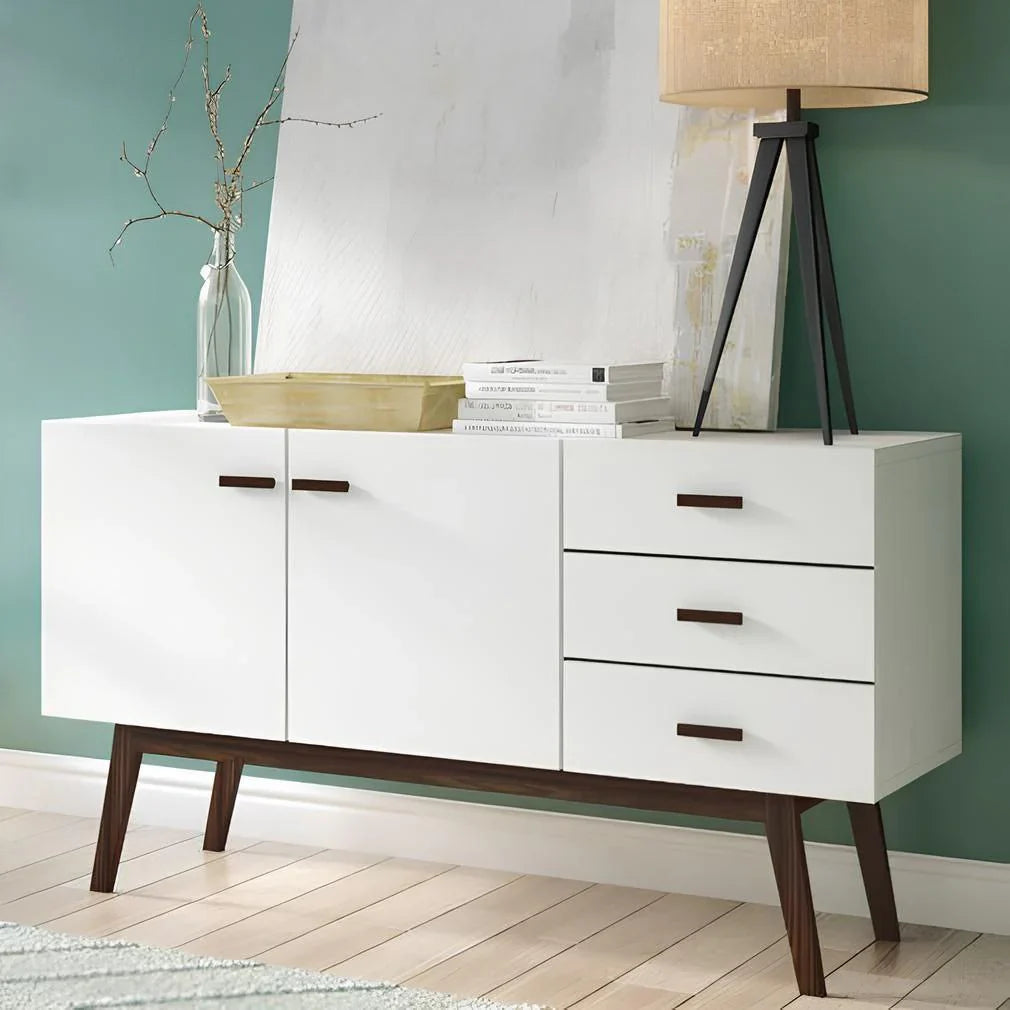 بوفيه | أبيض وبني | ١٤٠ × ٤٠ × ٩٠ | BT36