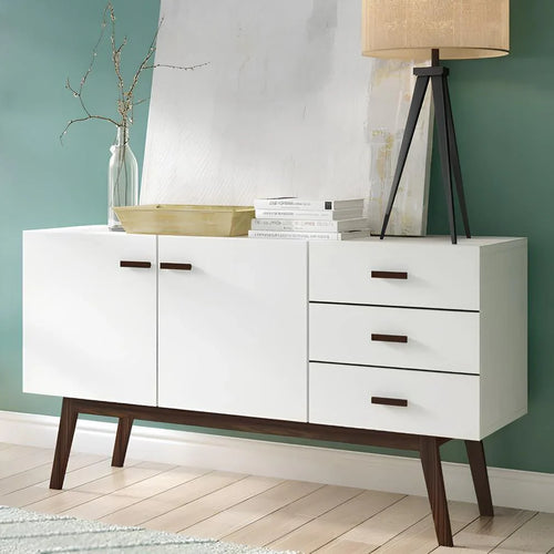 بوفيه | أبيض وبني | ١٤٠ × ٤٠ × ٩٠ | BT36