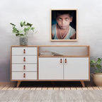 بوفيه | أبيض وخشبي | ١٥٠ × ٤٠ × ٩٠ | BT4