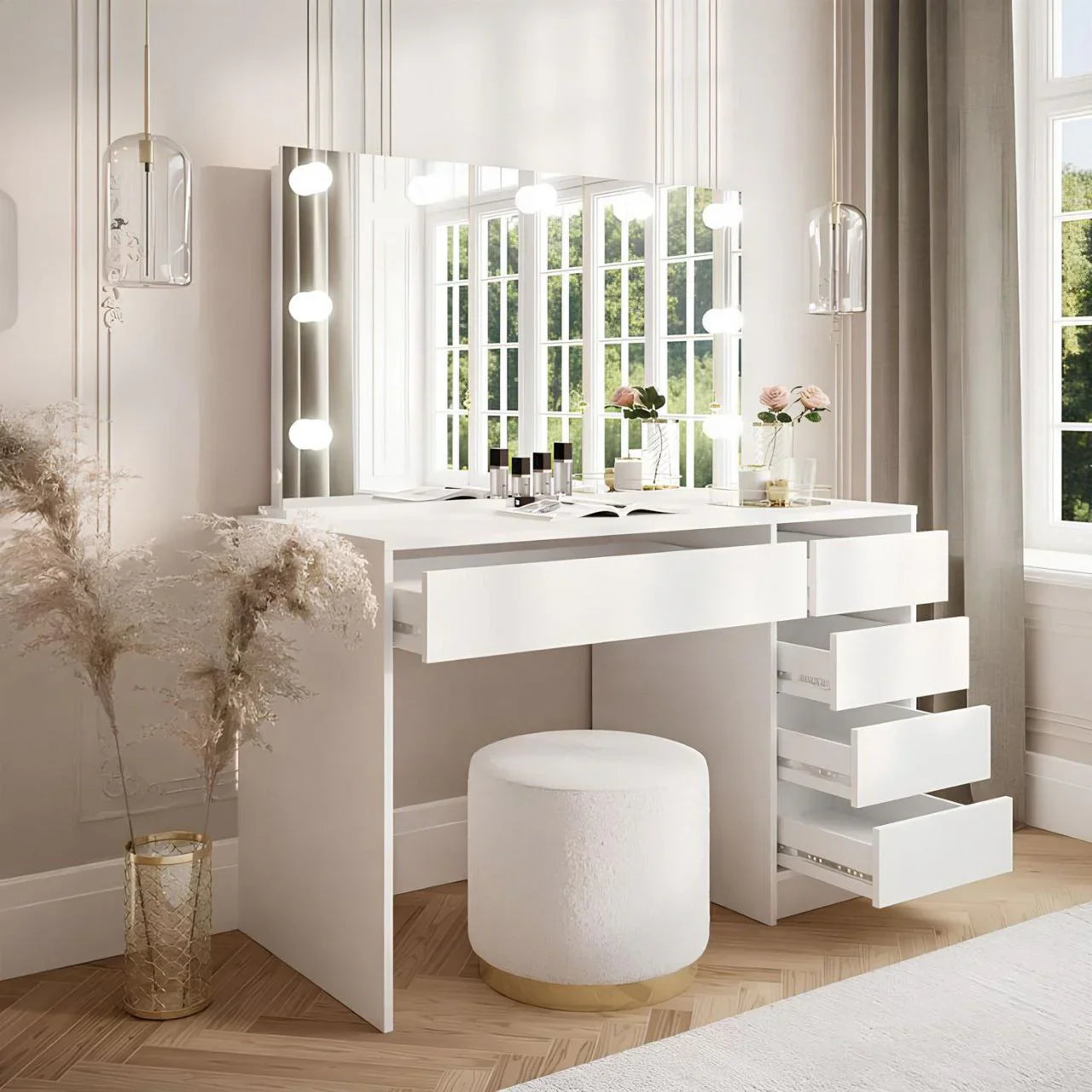 طاولة زينة | أبيض | ١٢٠ × ٤٠ × ١٢٠ | DT2