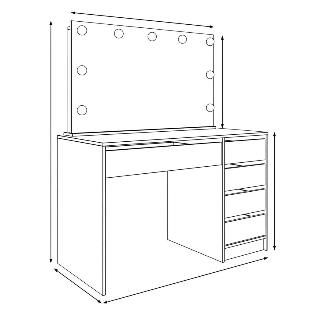 طاولة زينة | أبيض | ١٢٠ × ٤٠ × ١٢٠ | DT2