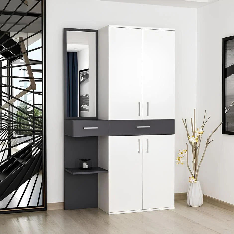 طاولة زينة | أبيض ورمادي | ١٨٠ × ١١٠ × ٤٠ | DT ٤