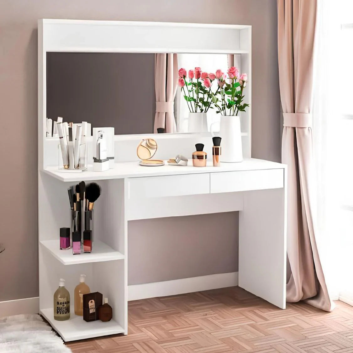 طاولة زينة | أبيض | ١٢٠ × ١٣٠ × ٤٠ | DT ١٧