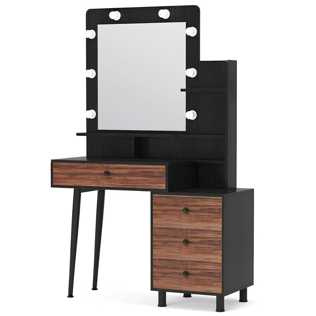 طاولة زينة | أسود وبني | ١٠٠ × ١٦٠ × ٤٠ | DT ١٠