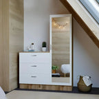 طاولة زينة | بيضاء وخشبية | ١٠٠ × ١٦٠ × ٤٠ | DT ١