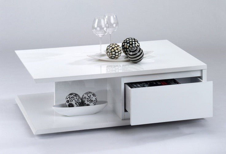 طاولة مستطيلة TA11 لون أبيض – MDF مقاس 100×50×40 سم