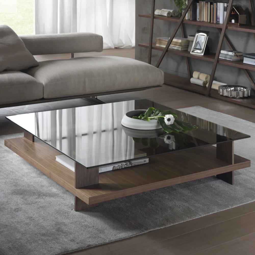 طاولة مربعة TA40 لون خشبي – MDF مقاس 90×90×40 سم
