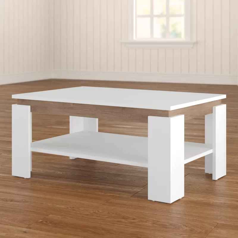 طاولة مستطيلة TA41 لون أبيض – MDF مقاس 100×50×40 سم