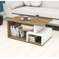 طاولة مستطيلة TA42 لون بني وأبيض – MDF مقاس 100×50×40 سم