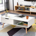 طاولة مستطيلة TA45 لون أبيض – MDF مقاس 100×50×40 سم