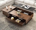 طاولة مستطيلة TA55 لون بني وأسود – MDF مقاس 120×70×40 سم