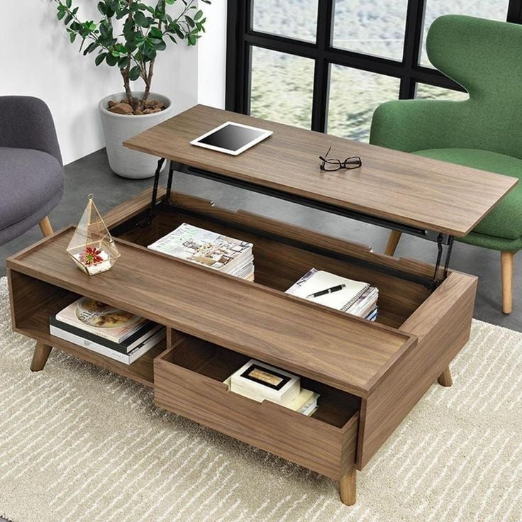 طاولة مستطيلة TA57 لون بني – MDF مقاس 100×70×40 سم