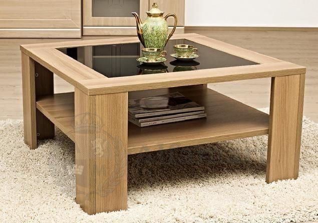 طاولة مربعة TA66 لون خشبي – MDF مقاس 70×70×40 سم