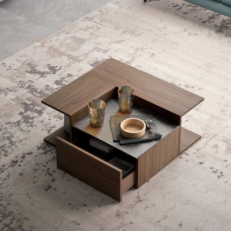 طاولة مربعة TA70 لون بني – MDF مقاس 80×80×40 سم