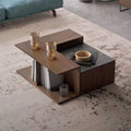 طاولة مربعة TA73 لون بني وأسود – MDF مقاس 80×80×40 سم