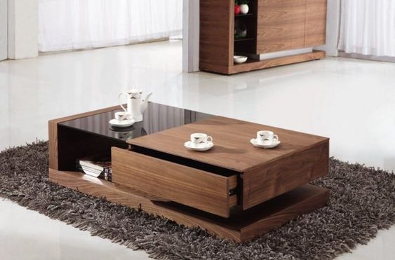طاولة مستطيلة TA8 لون بني – MDF مقاس 100×50×35 سم